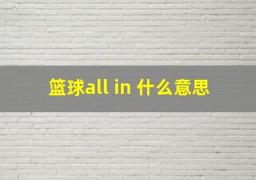 篮球all in 什么意思